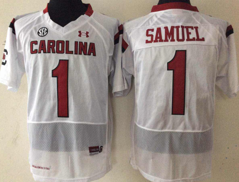 NCAA Men South Carolina Gamecock White #1 SAMUEL